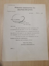 1916 Document, Princeton Construction Co. NY (info about Mark Silverberg)    *7 picture