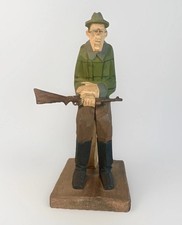 Vintage Gunarsson Style Wood Carving King Gustav V As Hunter 9.25
