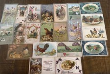 Lot of 20 Antique Easter Postcards wth Roosters~Hens~Chickens~in Sleeves~s577 picture