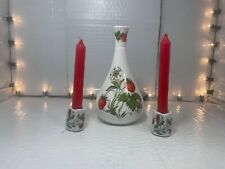 Vintage Strawberry Lane China 5.5” Vase Seymour Mann w Funny Design Candlesticks picture