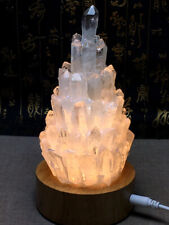 Natural White crystal light lamp Geode Crystal Quartz Cluster Decoration picture
