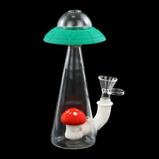 7''Glow In Dark Smoking Hookah UFO Bong Shisha Silicone Glass Water Pipe Gift US picture