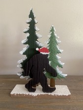 CHRISTMAS SASQUATCH IN FOREST TABLE DECOR  picture