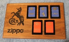 5 Zippo Colt Snake Gun Wood Display Plaque Python Cobra Anaconda Diamondback picture