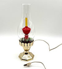 Vintage 1960s/70s Christmas Electric Hurricane Lamp with Holly works picture