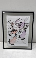 Signed Original Animation Style Illustration Art Ink & Colored Pencil 8.5x10.5 picture