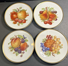 Mitterteich Collectible 7.5” Gold Rimmed Bavarian China Fall Theme Plates Set/4A picture