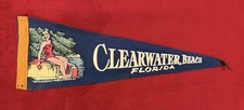 Vintage Clearwater Beach Florida 17 Inch Travel Pennant Bathing Beauty Graphic picture