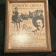 Vintage Atencion Gringo - Ride With Pancho Villa Poster / Broadside Framed picture
