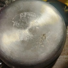 Vintage WW2 Crusader Ware USN US Navy Lalance Grosjean Stainless Canister No Lid picture