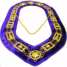O.E.S OES Order of the Eastern Star Chain Collar Purple Backing DMR-900GP picture
