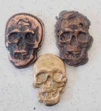 Bruttalist Skulls Handcast Solid BRASS,COPPER AND BRONZE Artist FRANK ENGLESBY picture