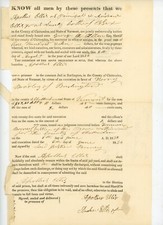 1834 Handwritten Doc Apollus & Andrew Ellis Chittenden County VT Jail Bond picture