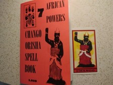 CHANGO ORISHA SPELLBOOK 80 pg staplebound book + prayer card 7 african powers picture