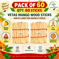 VETAS Mango Wood Sticks for Havan/Aam Ki Lakdi for Pooja (Pack of 60) picture