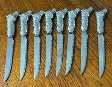 Vtg Arthur Court Horse Steak Knives Set Of 7 Equestrian picture