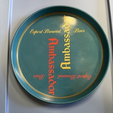 Vintage Ambassador Metal Beer Tray Krueger Brewing Company, paint defects picture