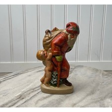 Vaillancourt Folk Art Chalkware Santa Sutton Mascotte Signed Date 93 Grandmacore picture