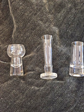 3pc Clear Glass Shot Glass Set 1 fl oz Etched Decorated Round Straight. a picture