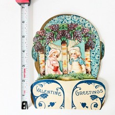 ANTIQUE VALENTINE ~ DIECUT 3D POP UP  ~ CHILDREN & DOVE picture