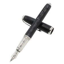 Cartier Louis Godron 18K750 Nib Fountain Pen Black EXCELLENT T2818 picture