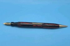 Vintage STYLECRAFT Fountain Pen Pencil Combo 1930s Red Marble Incomplete picture