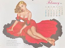 Robert Patterson February 1952 Esquire Pin Up Calendar Original Vintage picture