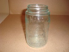 VINTAGE THE MARION JAR MASON'S PATENT NOV. 30TH 1858 AQUA PINT JAR picture