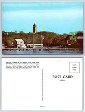 Water Tower and St Marys of The Bay Church Hull Massachusetts Postcard BG448 picture