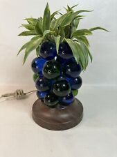 Mid Century 1960's Pineapple Lucite Tiki Lamp Works Blue and Green 11” Tall picture
