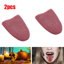 2X Realistic Fake Tongue Halloween Gross Jokes Prank Prop Funny Tongue Gag Trick picture