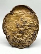 Antique 1800s Austrian Cold Painted Bronze Wall Plaque or Dish by Rudolf Winder picture