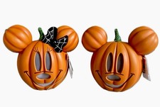 PAIR Disney 2026 Home Depot 14 inch LED Mickey & Minnie Mouse Pumpkin Light 🎃 picture