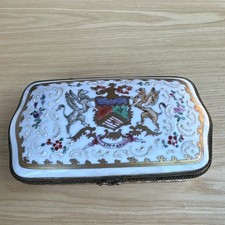 Antique French Samson Armorial Porcelain Dresser Box Sperabo Crest Hand Painted picture