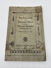 1934 International Harvester Special Repairs Catalog w/prices Catalog #35 -READ picture
