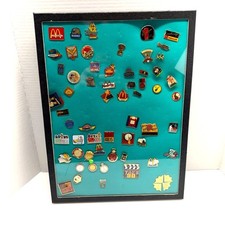 Vtg Lot 50+ McDonald's Lapel Pin Collection in Display Case Rare 80s/90s picture