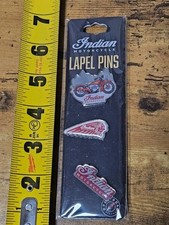 NEW INDIAN MOTORCYCLE 3 Enamel Pins Lapel Pin Set Headdress & Logo Pinbacks  picture