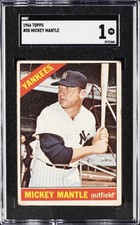 1966 TOPPS #50 MICKEY MANTLE SGC 1 picture