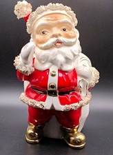 VTG Dickens Santa Claus Spaghetti Porcelain  Candy Cane holder 1950s Japan -Rare picture
