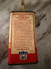 Shell Soap Box Derby Lubricant 4 oz Measure Metal Advertising Can Gas & Oil picture