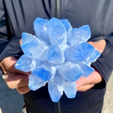 1.4LB New find blue phantom crystal quartz cluster mineral specimen healing picture