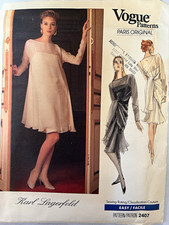 NEW* Vintage 1989  Vogue #2407 by Karl Lagerfeld. Dress/ Overdress Sz 8-10 picture