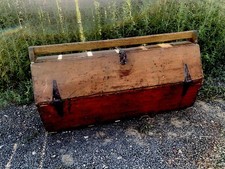 Old Wood Vintage Tool Shed Chest Handmade Box Tray Farm Barn Shop Log Cabin LQQK picture
