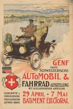 🚗 Genf Automobil & Fahrrad Ausstellung 1905 - Vintage Swiss Auto Show Poster - picture