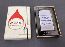 Zippo 1969 Slim Lighter New In Box Custom Engraved 7-10 AA Group Midland, TX picture