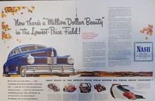 1941 vintage Nash sedan world war II era print ad picture