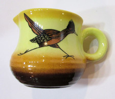 Vintage 1985 Peters Pottery Handcrafted Mesa AZ Roadrunner Bird Creamer Pitcher picture