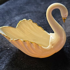vintage Lenox Ivory Porcelain Swan Figurine Gold Trim Glossy Finish Trad. 5x4 picture