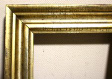 MINI ANTIQUE FIT 6 X 7  VICTORIAN PICTURE FRAME WOOD LEMON GOLD GILT SQUARE NAIL picture