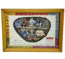 VTG Disneyland 35th Anniversary Years of Magic Framed Park Map Wood Frame 12x9 picture